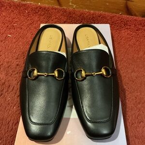 Lisa Vicky Zip black sheep Nappa mules